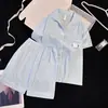Pijama de Verão para Meninas, Conjunto de Pijama Cardigan de Algodão Nuvem de Manga Curta para Meninas, Conjunto de Roupa de Casa para Crianças Maiores
