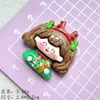 Acessórios de Resina de Menina de Natal Desenho Animado Cola de Creme DIY Presilhas de Cabelo Elásticos de Cabelo Materiais para Decoração de Tamanco Laço