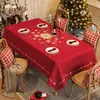 A toalha de mesa de Natal é à prova d'água, à prova de óleo, lavável e resistente ao calor, criando uma atmosfera de Ano Novo para a mesa de jantar e a mesa de centro, com um tema festivo