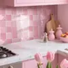 Baño Cocina Piso Pared Impermeable Resistente al Aceite Autoadhesivo PVC Simulación Azulejo 2D Pegatinas Pegatinas de Año Nuevo 2026