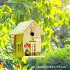 Ninho de Pássaro Graffiti DIY de Madeira Personalizado Casa Alimentador de Animais de Estimação Casa de Pássaro Suspensa ao Ar Livre Ninho de Beija-flor de Madeira Sólida