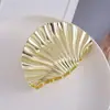 Pinza para el Cabello de Concha Transfronteriza para Mujer, Pasador Floral, Pinza de Tiburón Simple para Moño en la Parte Posterior de la Cabeza, Accesorio para el Cabello de Cola de Caballo de Moda Europea y Americana