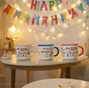 Taza de cerámica retro nostálgica de dibujos animados, bonita y colorida, de alto valor creativo, para cumpleaños, regalo de mano, venta al por mayor