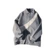 Suéter cárdigan waffle para hombre otoño 2023 marca de moda estilo holgazán abrigo estilo Hong Kong volantes guapo suelto cuello alto ropa superior