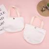 Bolsa de Lona Cor Sólida DIY Pintura à Mão Graffiti Tote Sacola de Compras Simples Ecológica Estudante Aulas Ombro Único Casual Moda