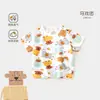 Camiseta de Algodão Puro para Bebê Verão Manga Curta Roupas para Criança Pequena Manga Meia Manga Gola Redonda Top Infantil Desenho Animado Roupas de Verão para Sair