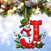 Nuevo Colgante Decorativo Plano de Acrílico Transfronterizo para Festival Navideño Adorno para Árbol de Navidad Decoraciones Navideñas para el Hogar