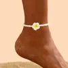 Brincos de Tarraxa Florais Versáteis Elegantes Coloridos Combinação Floral Brincos Colar Doce Luxuoso Trançado com Corda de Cera