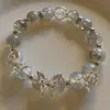Pulseira borboleta azul gelo design nicho alto valor estilo fada joias de miçangas feitas à mão explosões femininas