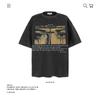 Camiseta de manga corta gruesa de 250 g para hombre, marca Tide, talla grande, chaqueta de algodón viejo lavada y suelta para hombre.