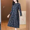 Vestido Largo de Manga Larga de Alta Calidad, Cómodo, Rejuvenecedor, Tallas Grandes, Favorecedor de la Figura para Mamás de Mediana Edad, Nuevo Vestido Floral Elegante