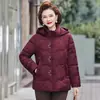 Casaco de Inverno Feminino 2026 com Veludo Grosso Espessado Fio 40s 50s para Mãe Elegante Solto Quente Jaqueta de Algodão