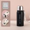 Creativo con taza que rebota con cuerda de paja para hombres y mujeres estudiantes, taza romana doble para beber, taza aislante portátil de acero inoxidable 316
