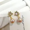 Pendientes Radiantes de Aguja de Plata 925 para Mujer, Diseño de Nicho, Lujo Ligero, Pendientes de Perlas de Agua Dulce Natural de Gama Alta, Perlas de Zhuji