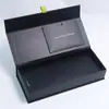 Caja Personalizada Negra Estampada en Caliente para Set de Productos de Cuidado de la Piel de Gama Alta, Fabricante de Cajas Tipo Libro con Película Mate, Foshan Li Shu Zhong Hao Packaging