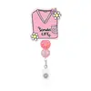 Porta credencial de identificación con clip para documentos, decoración de cuenta de bola de diamante rosa hecha a medida profesional, con hebilla de fácil extracción, regalo sorpresa para el lugar de trabajo