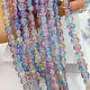 Cuentas Florales de Cristal Roto de 8 mm Cuentas con Gradiente de Dos Tonos Pulsera de Cuentas de Cristal Roto Hecha a Mano para Manualidades