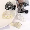 Processamento de acessórios de cabelo coreanos populares personalizados, presilha de metal com diamante para cabelo, presilha de strass para rabo de cavalo, presilha superior para a parte de trás do cabelo