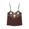 Moda Femenina Europea y Americana Transfronteriza Aliexpress Ins Popular Venta Caliente Top Camisola Bordada