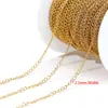 Corrente de Extensão em Aço Inoxidável Banhada a Ouro 18K Corrente de Cauda Acessórios para DIY Colar Pulseira Corrente de Extensão Atacado
