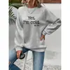 [Código Europeo Transfronterizo] Sí, Sudadera con Estampado de Letras 'Tengo Frío' para Mujer