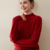 Suéter 100% Cachemir Puro para Mujer, Cuello Alto Medio, Engrosado Otoño e Invierno, Cálido, Suave, Ceroso, Amigable con la Piel, Suéter Base de Punto Holgado