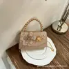 Nova Bolsa Feminina Transfronteiriça, Bolsa de Festa, Bolsa Clutch de Corrente de Luxo para Senhora com Flores Bordadas e Cravejada de Diamantes, Pequena Bolsa de Mão, Bolsa Feminina Mais Vendida