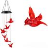 Luz de carillón de viento solar transfronterizo LED, luz colgante de pájaro cardenal, luz decorativa para exteriores, luz de ambiente festivo, luz de paisaje