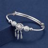 Versión coreana de pulsera atrapasueños simple para mujer, pulsera abierta de viento frío pequeño plateada, pulsera de plata al por mayor