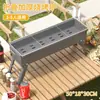 Estufa de Barbacoa Doméstica Engrosada Parrilla Portátil para Barbacoa de Carbón Estufa para Brochetas de Barbacoa en el Patio Placa de Acero Comercial