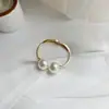 Pulsera de Perlas de Joyería de Comercio Exterior de Moda para Mujer, Estilo Europeo y Americano, Diseño Abierto Personalizable, Chapado en Oro Simple, Joyería Popular de Venta Caliente al por Mayor