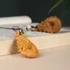 Nuevo Colgante para Cadena de Teléfono Móvil Llavero Colgante Creativo para Coche Regalo Pequeño de Dragón Zodiacal tallado en Sándalo Ruyi