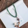Contas de ágata criativas, misture e combine, raiz de Bodhi de jade branco, esculpida, pequena bolsa da sorte, [bolsa com bênção], pingente de carro