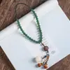 Bolsa de la suerte Bodhi Colgante para espejo retrovisor de coche colgante de coche femenino creativo hermoso pequeño bolsa de la suerte colgante de estilo antiguo para hombres