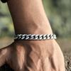Acero de titanio de 7 mm de grosor, superficie pulida que no se desvanece, tendencia hip-hop, pulsera de cadena cubana para hombres y mujeres, joyería europea y americana al por mayor