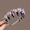 Tiara de Strass para Mulheres 2025 Nova Tiara de Renda com Laço Super Fada Anti-Derrapante com Dentes para Prender o Cabelo ao Lavar o Rosto