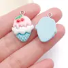 Cono de Helado de Cereza con Crema Simulada Joyería de Resina Accesorios Pulsera DIY Collar Llavero Colgante Colgante