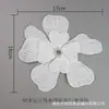 Camiseta de Color Sólido Suéter de Lana Cuello en V Broche Pesado de Perlas en Forma de Pétalo Hilo de Encaje Francés Versátil Broche de Mariposa