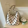 Bolso de hombro de lunares estilo coreano para mujer, nuevo bolso cruzado con cordón de gran capacidad, bolso tote casual de nailon, bolso casual para el día a día