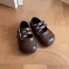 Zapatos Pequeños de Piel para Niñas 2026 Otoño Zapatos Mary Jane para Bebé Niña Zapatos de Una Sola Hebilla Bajos Zapatos de Princesa Elegantes para Niña con Velcro