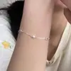 Pulsera de perlas de plata de ley S925 para mujer, pulsera simple y linda con un diseño delicado y lindo, accesorio de joyería de alta gama
