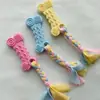Brinquedo de Corda de Algodão Resistente a Mastigação para Cachorros, Brinquedos para Cães de Porte Pequeno e Médio, Brinquedo de Nó de Corda, Conjunto de Frisbee Suprimentos para Animais de Estimação