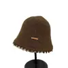 Chapéu de Balde Dobrável Versátil Estilo Coreano Inverno Outono Japonês Moda Feminina Temperamento Elegante Afina o Rosto Chapéu de Balde com Borda Desfiada Tendência