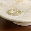 Anel Estilo Coreano Ins Estilo Estrela Lua Strass Feminino Novo Patchwork Quadrado Aberto Ajustável Exquisito Versátil para o Dia a Dia