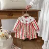 Vestido para Niñas Estilo Coreano Cuello Solapa Vestido Bordado de Conejito para Bebés de 1 a 8 Años Vestido Dulce de Princesa para Primavera y Otoño Manga Larga