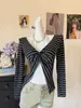5353 # Camiseta única y sexy de encaje tipo dos piezas para mujer, con copas en el pecho, corte ajustado, manga larga