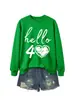 Amazon eBay estación independiente moda versátil mujer hola 40 corazón cuello redondo manga larga sudadera comercio exterior transfronterizo
