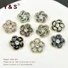 Outono e Inverno Novo Forma de Flor Corda Trançada de Metal Botões Decorativos Malha Tweed Tricô Jaqueta Pequenos Botões Perfumados