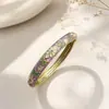 Pulsera Cloisonné Estilo Chino Pulsera Retro Ciudad Prohibida Color Esmalte Pulsera Flor de Jade Fino Recuerdo de Viaje