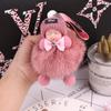 Llavero con forma de muñeco durmiendo, muñeco de peluche, llavero creativo para bolso, colgante para coche, accesorio con bola de pelo.